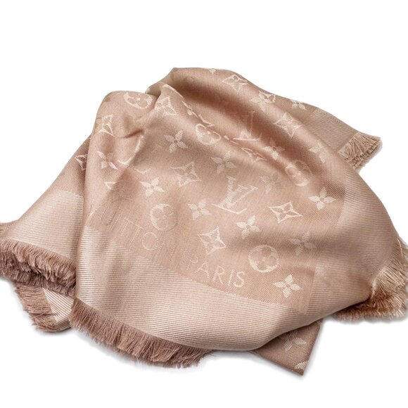 Louis Vuitton Brand New Baby Pink Chale Monogram Shawl Scarf - Picture 1 of 3